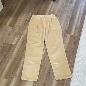 Wilfred Tan Corduroy Straight Leg Pants Relaxed Fit